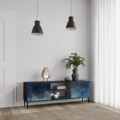 CELESTIAL FALL 2-dörrars TV-bänk i svart finish