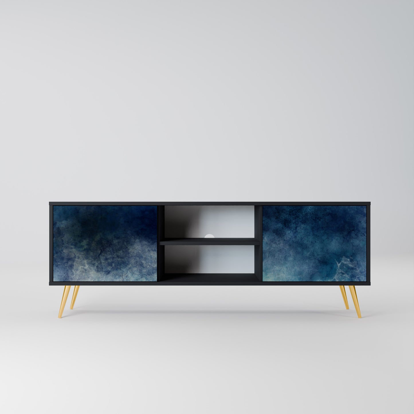 CELESTIAL FALL 2-dörrars TV-bänk i svart finish