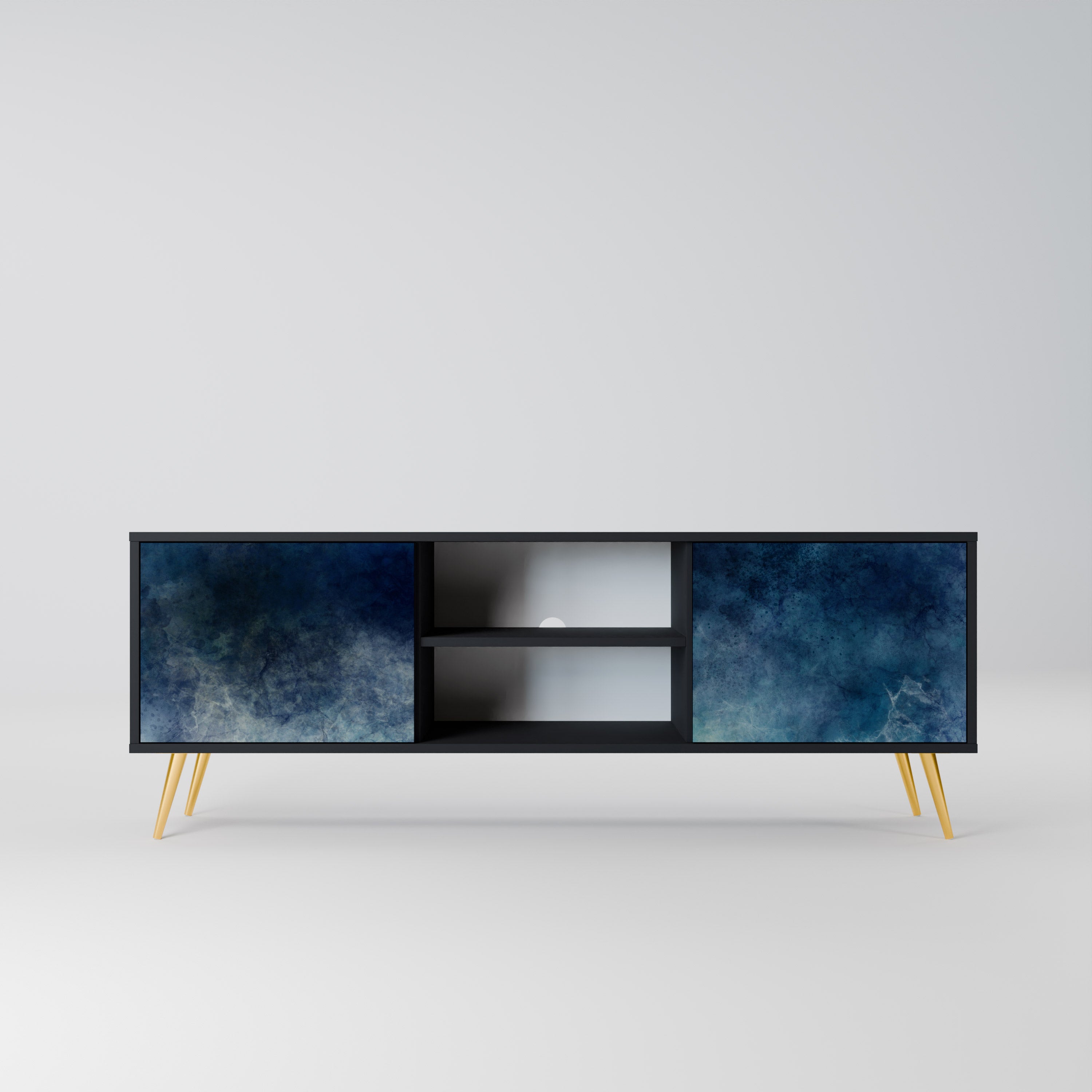 CELESTIAL FALL 2-dörrars TV-bänk i svart finish