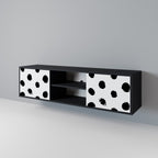 SLIPPING MINUTES 2-Door TV Stand in Black Finish