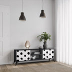 SLIPPING MINUTES 2-Door TV Stand in Black Finish