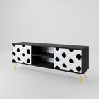 SLIPPING MINUTES 2-Door TV Stand in Black Finish