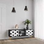 SLIPPING MINUTES 2-Door TV Stand in Black Finish