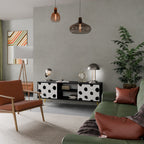 SLIPPING MINUTES 2-Door TV Stand in Black Finish