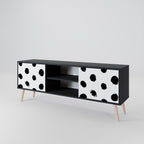 SLIPPING MINUTES 2-Door TV Stand in Black Finish