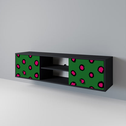 FUNKY SPOTS 2-Door TV Stand in Black Finish