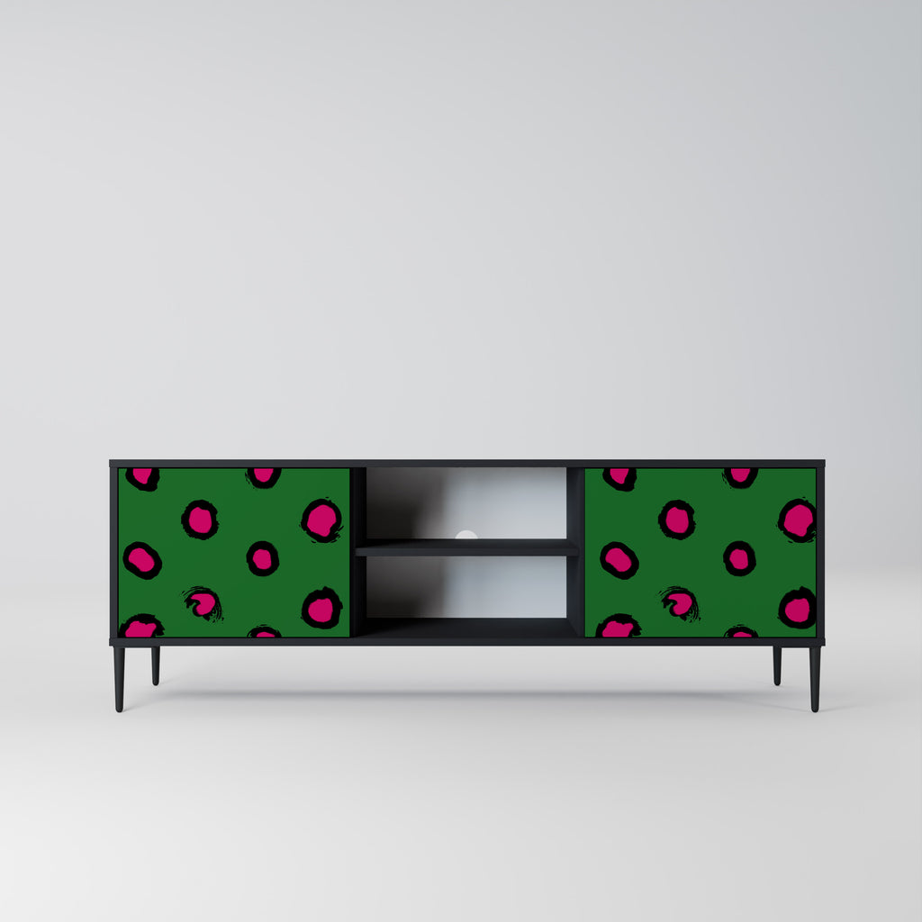FUNKY SPOTS 2-dörrars TV-bänk i svart finish
