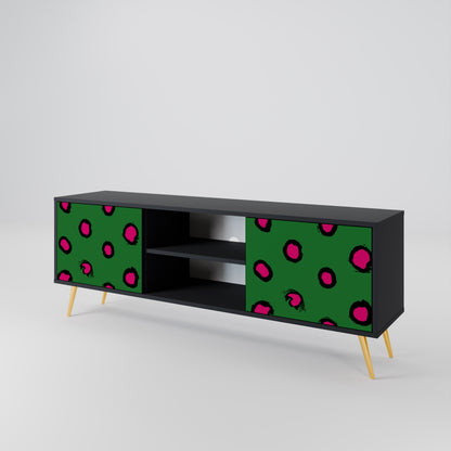 FUNKY SPOTS 2-Door TV Stand in Black Finish