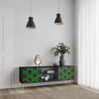 FUNKY SPOTS 2-Door TV Stand in Black Finish