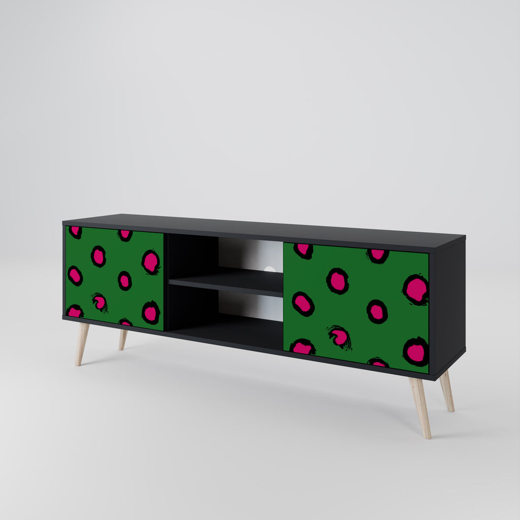 FUNKY SPOTS 2-dörrars TV-bänk i svart finish