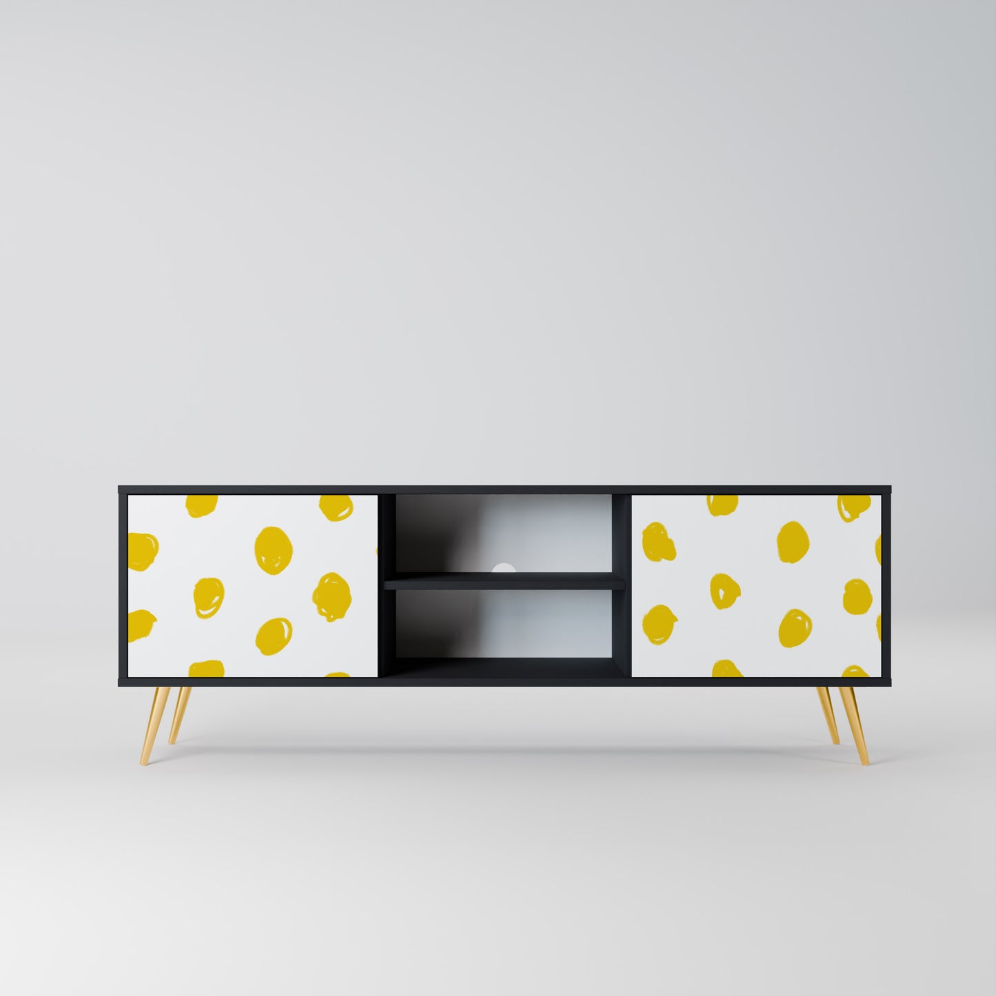 RADIANT REVERIE 2-dörrars TV-bänk i svart finish