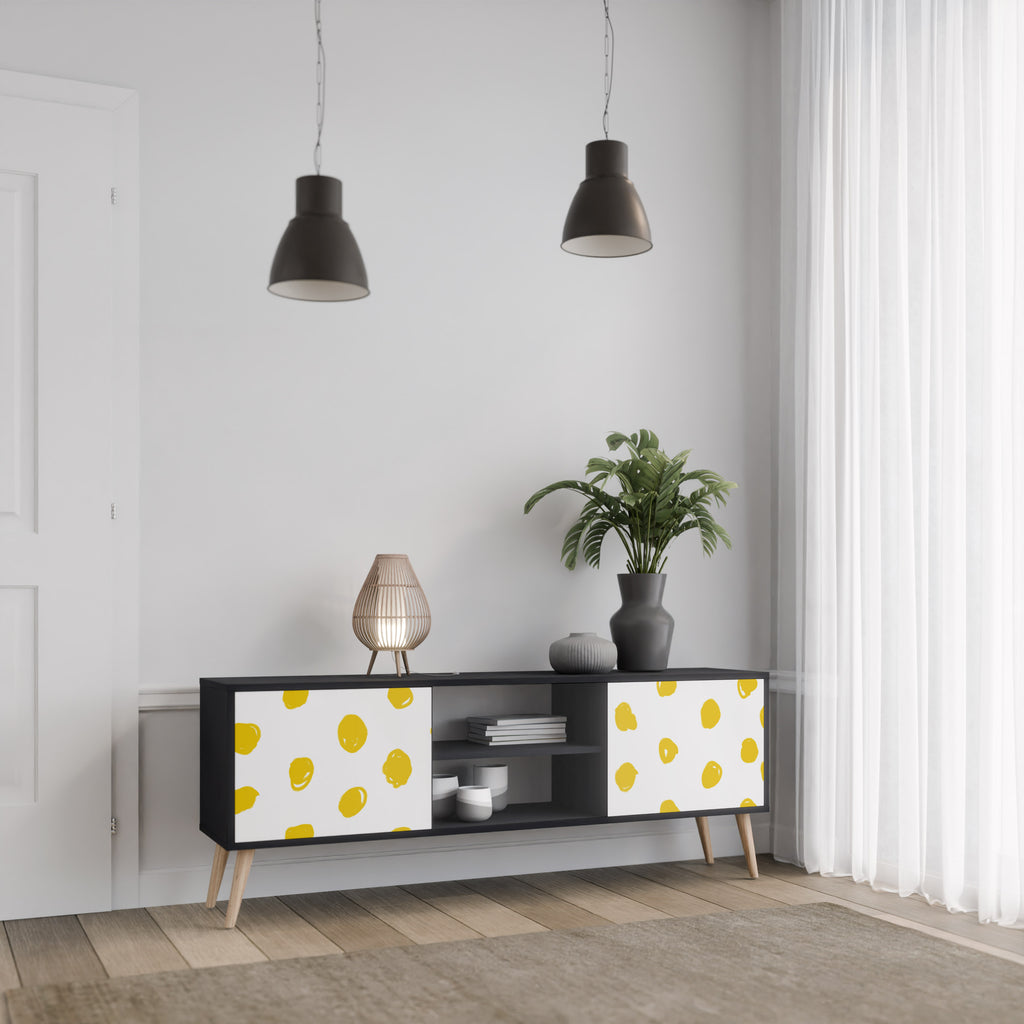 RADIANT REVERIE 2-dörrars TV-bänk i svart finish