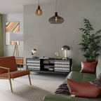 NIGHTY MELODIES 2-Door TV Stand in Black Finish