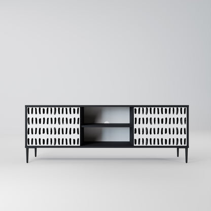 NIGHTY MELODIES 2-Door TV Stand in Black Finish