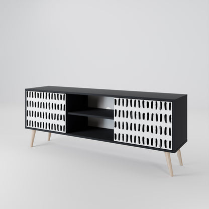 NIGHTY MELODIES 2-Door TV Stand in Black Finish