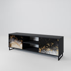 MARBLE OF TOMMORROW 2-Door TV Stand in Black Finish