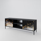 MARBLE OF TOMMORROW 2-Door TV Stand in Black Finish