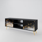MARBLE OF TOMMORROW 2-Door TV Stand in Black Finish