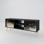 MARBLE OF TOMMORROW 2-Door TV Stand in Black Finish