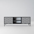 GLOOMY HOST 2-Door TV Stand in Black Finish