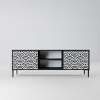 GLOOMY HOST 2-Door TV Stand in Black Finish