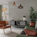 GLOOMY HOST 2-Door TV Stand in Black Finish