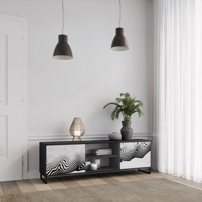MONOKROM MIRAGE 2-dörrars TV-bänk i svart finish