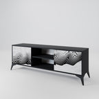 MONOCHROME MIRAGE 2-Door TV Stand in Black Finish
