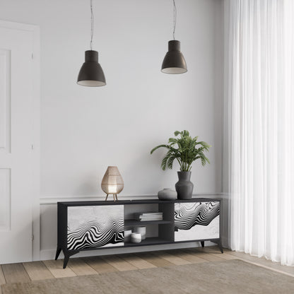 MONOKROM MIRAGE 2-dörrars TV-bänk i svart finish