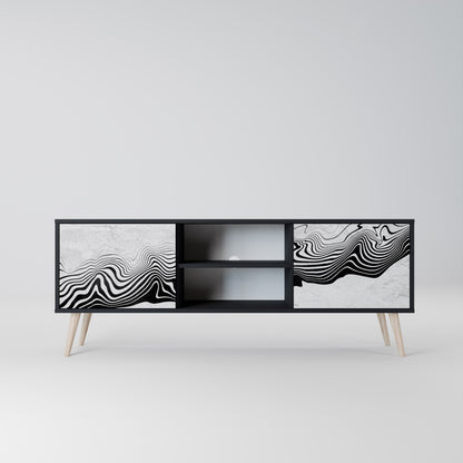 MONOKROM MIRAGE 2-dörrars TV-bänk i svart finish