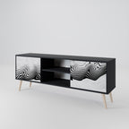 MONOCHROME MIRAGE 2-Door TV Stand in Black Finish