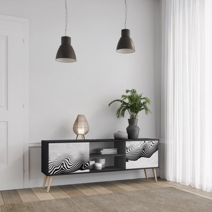 MONOKROM MIRAGE 2-dörrars TV-bänk i svart finish