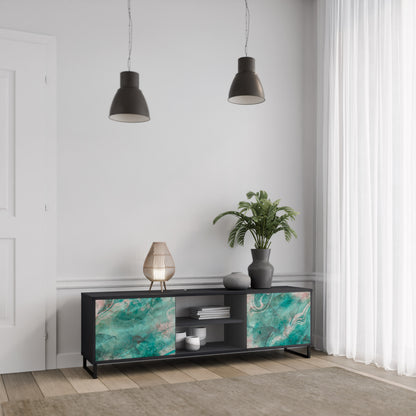 ABSTRACT ALCHEMY 2-Door TV Stand in Black Finish