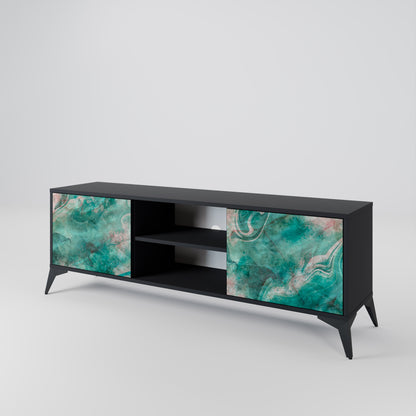 ABSTRACT ALCHEMY 2-Door TV Stand in Black Finish