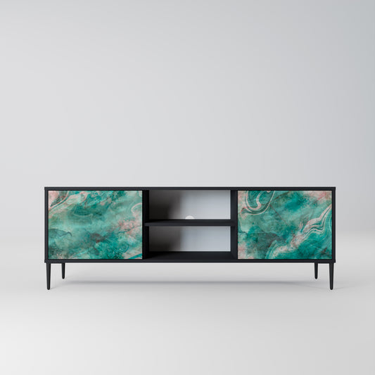 ABSTRACT ALCHEMY 2-Door TV Stand in Black Finish