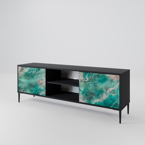 ABSTRACT ALCHEMY 2-Door TV Stand in Black Finish