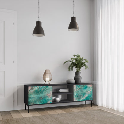 ABSTRACT ALCHEMY 2-Door TV Stand in Black Finish