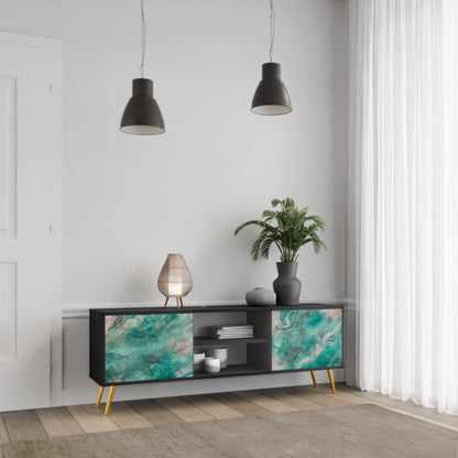 ABSTRACT ALCHEMY 2-Door TV Stand in Black Finish