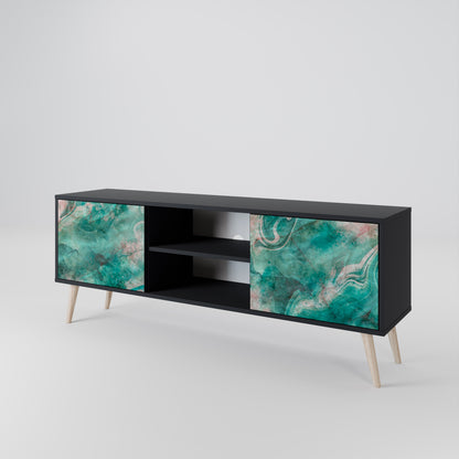 ABSTRACT ALCHEMY 2-Door TV Stand in Black Finish