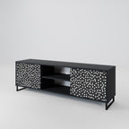 BLINDING LIGHTS 2-Door TV Stand in Black Finish
