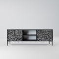 BLINDING LIGHTS 2-Door TV Stand in Black Finish