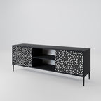 BLINDING LIGHTS 2-Door TV Stand in Black Finish