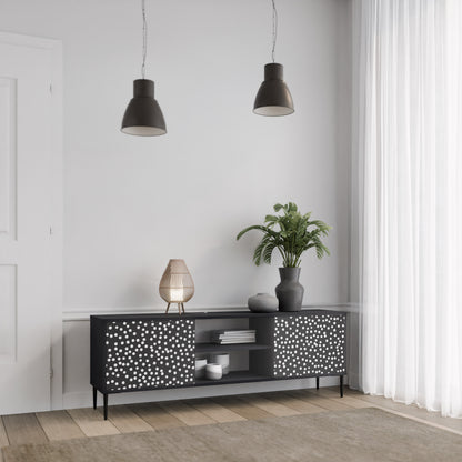 BLINDING LIGHTS 2-dörrars TV-bänk i svart finish