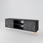 BLINDING LIGHTS 2-Door TV Stand in Black Finish