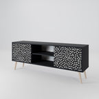 BLINDING LIGHTS 2-Door TV Stand in Black Finish