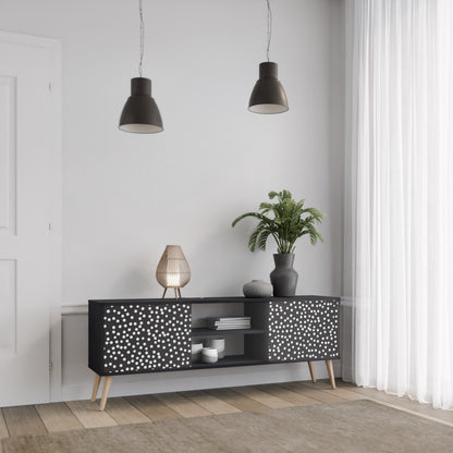 BLINDING LIGHTS 2-dörrars TV-bänk i svart finish