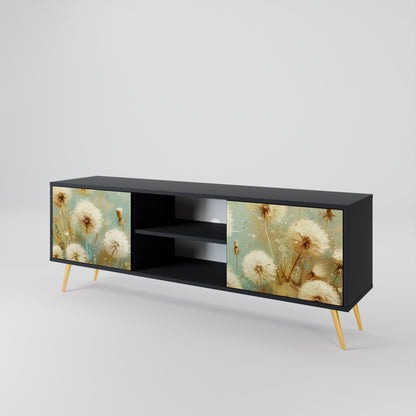 DREAMY MEADOW 2-Door TV Stand in Black Finish