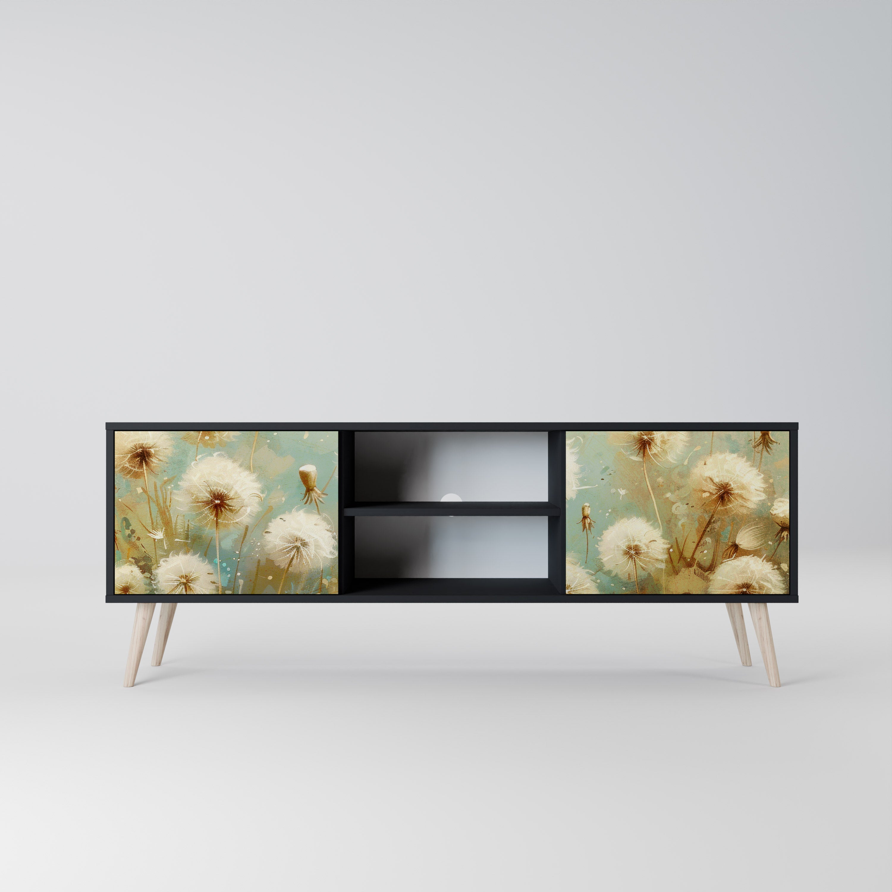 DREAMY MEADOW 2-dörrars TV-bänk i svart finish
