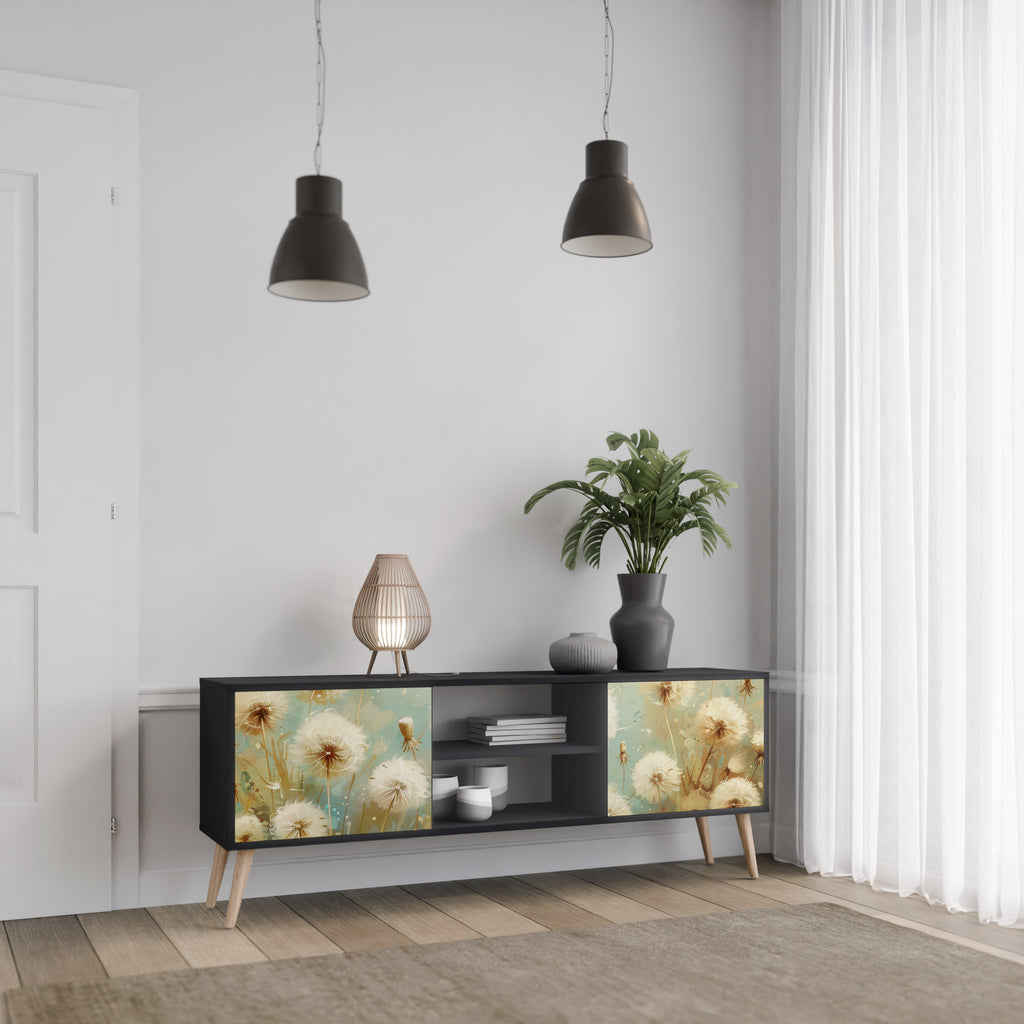 DREAMY MEADOW 2-dörrars TV-bänk i svart finish