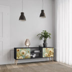 DREAMY MEADOW 2-Door TV Stand in Black Finish
